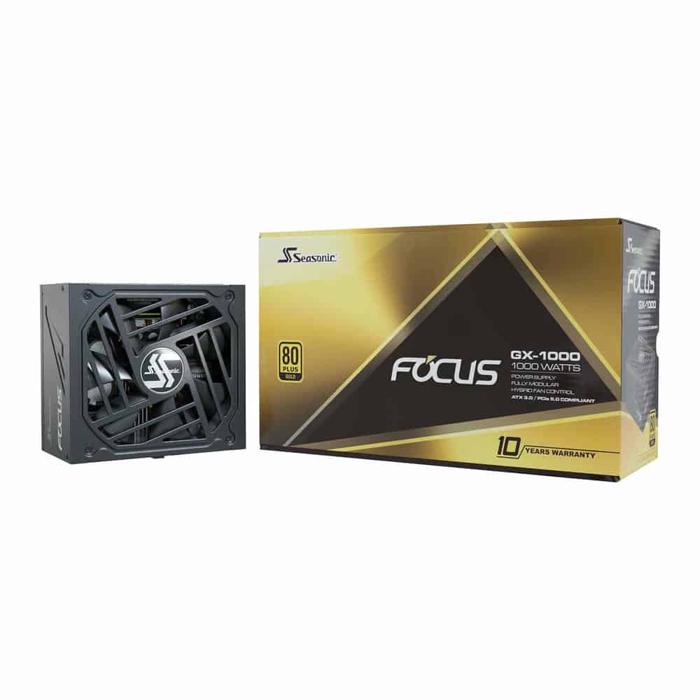 Seasonic Focus GX 1000W Fully Modular PCIe 5.0 80+ Gold Compact Open Box Power Supply/PSU